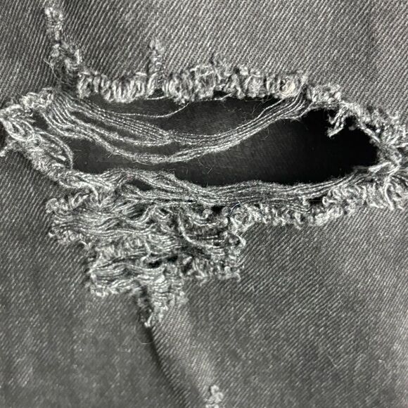 Agolde Cherie high rise black straight leg distressed 100% cotton jeans size 29 - Picture 11 of 17